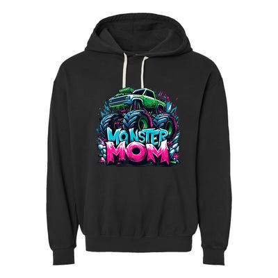 Monster Truck Mom Of The Birthday Boy Matching Family Garment-Dyed Fleece Hoodie