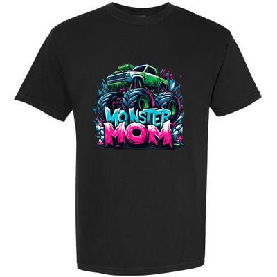 Monster Truck Mom Of The Birthday Boy Matching Family Garment-Dyed Heavyweight T-Shirt