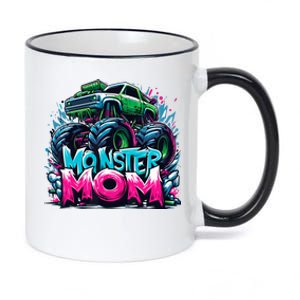 Monster Truck Mom Of The Birthday Boy Matching Family 11oz Black Color Changing Mug