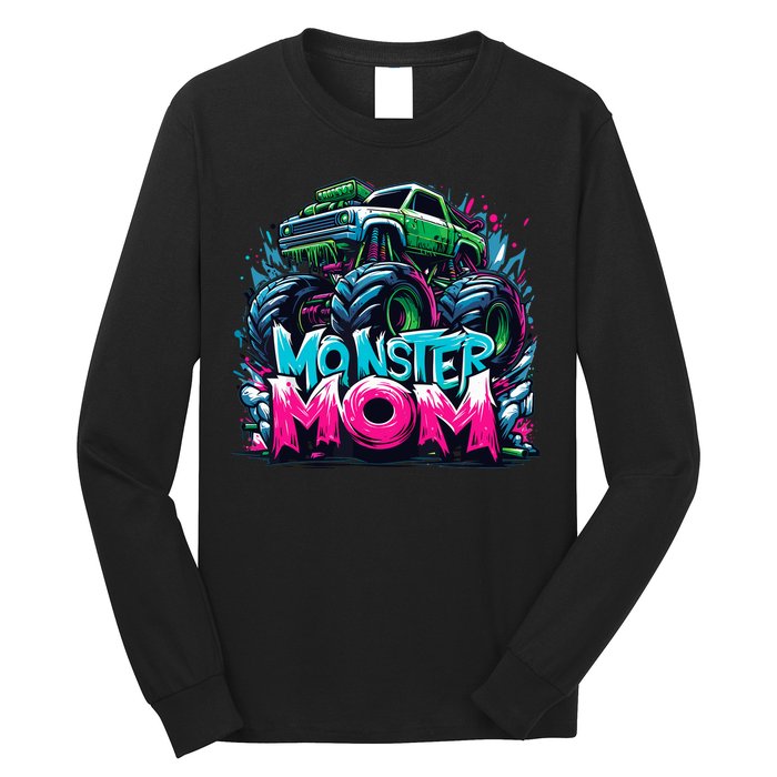 Monster Truck Mom Of The Birthday Boy Matching Family Long Sleeve Shirt