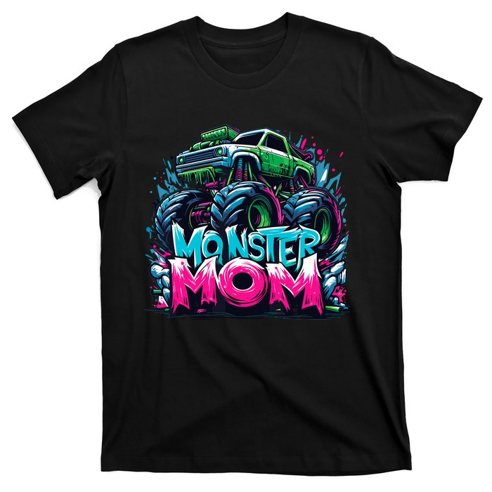 Monster Truck Mom Of The Birthday Boy Matching Family T-Shirt