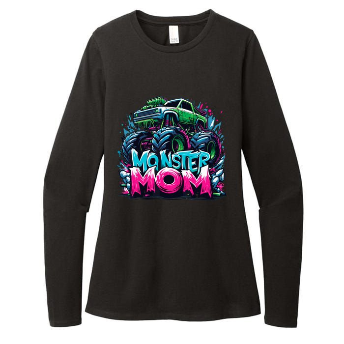 Monster Truck Mom Of The Birthday Boy Matching Family Womens CVC Long Sleeve Shirt