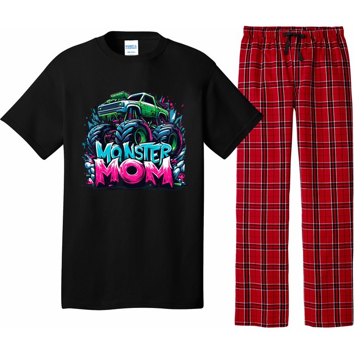 Monster Truck Mom Of The Birthday Boy Matching Family Pajama Set