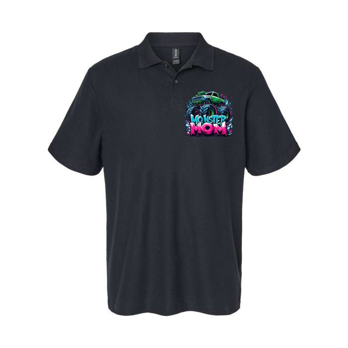 Monster Truck Mom Of The Birthday Boy Matching Family Softstyle Adult Sport Polo