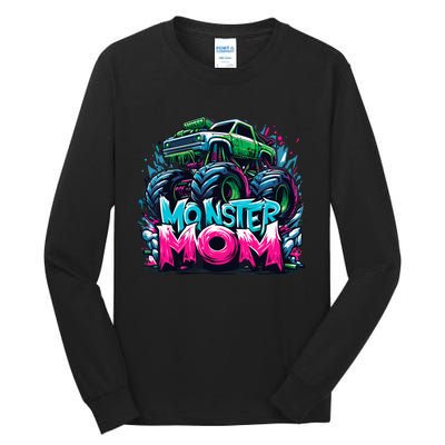 Monster Truck Mom Of The Birthday Boy Matching Family Tall Long Sleeve T-Shirt