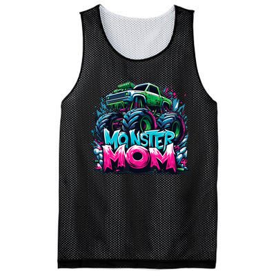 Monster Truck Mom Of The Birthday Boy Matching Family Mesh Reversible Basketball Jersey Tank