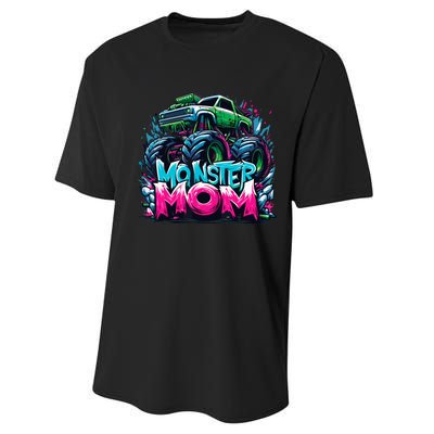 Monster Truck Mom Of The Birthday Boy Matching Family Performance Sprint T-Shirt