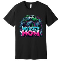 Monster Truck Mom Of The Birthday Boy Matching Family Premium T-Shirt