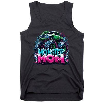 Monster Truck Mom Of The Birthday Boy Matching Family Tank Top