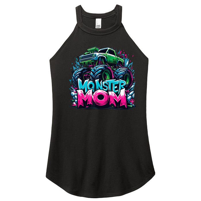 Monster Truck Mom Of The Birthday Boy Matching Family Women's Perfect Tri Rocker Tank