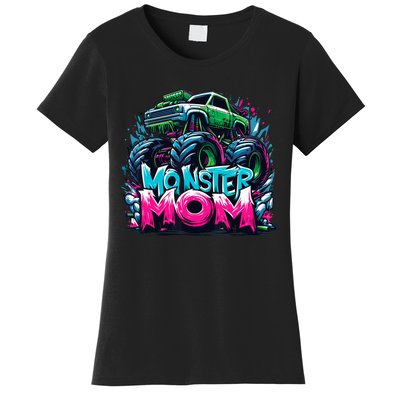 Monster Truck Mom Of The Birthday Boy Matching Family Women's T-Shirt