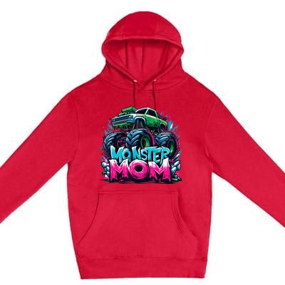 Monster Truck Mom Of The Birthday Boy Matching Family Premium Pullover Hoodie