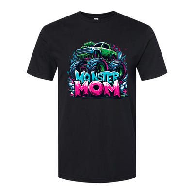 Monster Truck Mom Of The Birthday Boy Matching Family Softstyle CVC T-Shirt