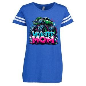 Monster Truck Mom Of The Birthday Boy Matching Family Enza Ladies Jersey Football T-Shirt