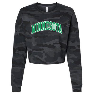 Minnesota Text Cropped Pullover Crew