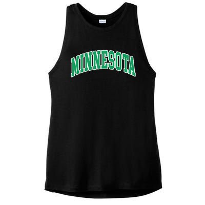 Minnesota Text Ladies PosiCharge Tri-Blend Wicking Tank