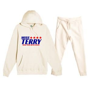 Miss Terry Make Nick Mean Again Funny Tees Premium Hooded Sweatsuit Set