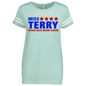 Miss Terry Make Nick Mean Again Funny Tees Enza Ladies Jersey Football T-Shirt