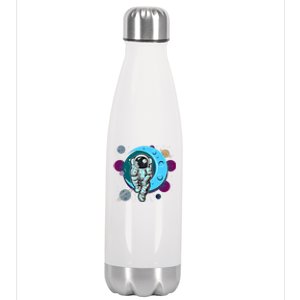 Mission To Moon Space Astronaut Graphic Great Gift Astronaut Cool Gift Stainless Steel Insulated Water Bottle