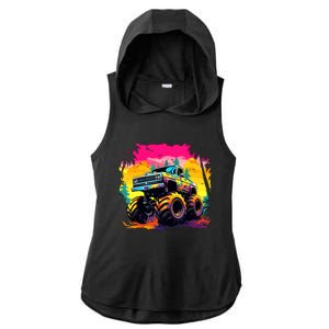 Monster Truck Ladies PosiCharge Tri-Blend Wicking Draft Hoodie Tank