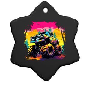 Monster Truck Ceramic Star Ornament