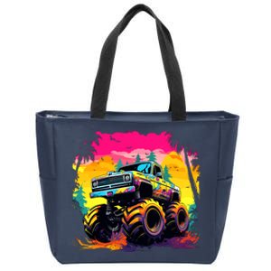 Monster Truck Zip Tote Bag