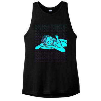 Massage Therapist Massage Therapy Masseuse Retro Ladies PosiCharge Tri-Blend Wicking Tank