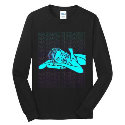 Massage Therapist Massage Therapy Masseuse Retro Tall Long Sleeve T-Shirt