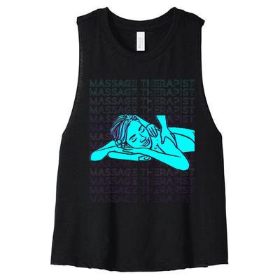 Massage Therapist Massage Therapy Masseuse Retro Women's Racerback Cropped Tank