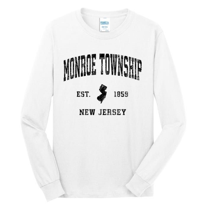 Monroe Township New Jersey Nj Vintage Athletic Black Sports Tall Long Sleeve T-Shirt