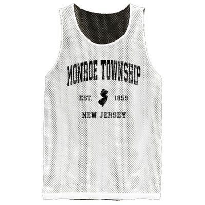 Monroe Township New Jersey Nj Vintage Athletic Black Sports Mesh Reversible Basketball Jersey Tank