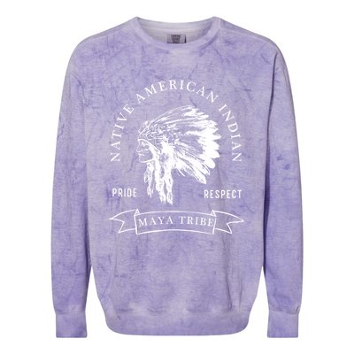 Maya Tribe Native American Indian Pride Respect Darker Gift Colorblast Crewneck Sweatshirt