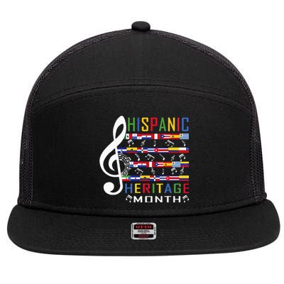 Music Teacher National Hispanic Heritage Month 7 Panel Mesh Trucker Snapback Hat