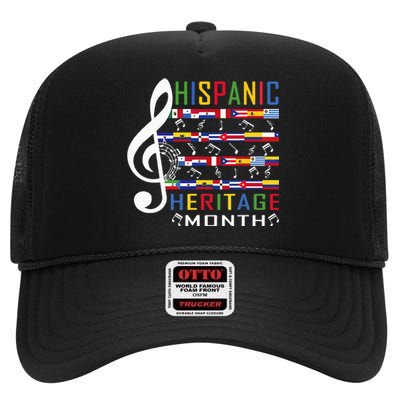 Music Teacher National Hispanic Heritage Month High Crown Mesh Back Trucker Hat