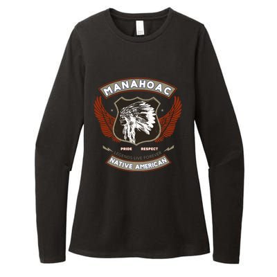 Manahoac Tribe Native American Indian Pride Respect Retro Cute Gift Womens CVC Long Sleeve Shirt