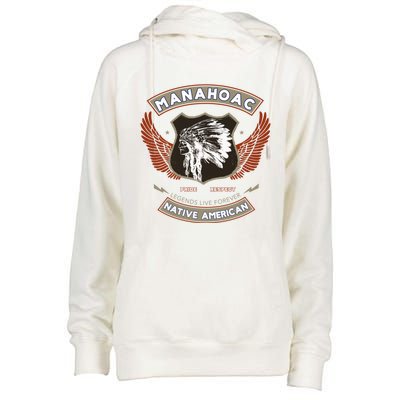 Manahoac Tribe Native American Indian Pride Respect Retro Cute Gift Womens Funnel Neck Pullover Hood