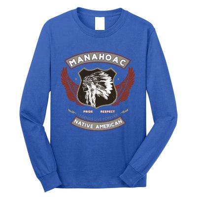 Manahoac Tribe Native American Indian Pride Respect Retro Cute Gift Long Sleeve Shirt