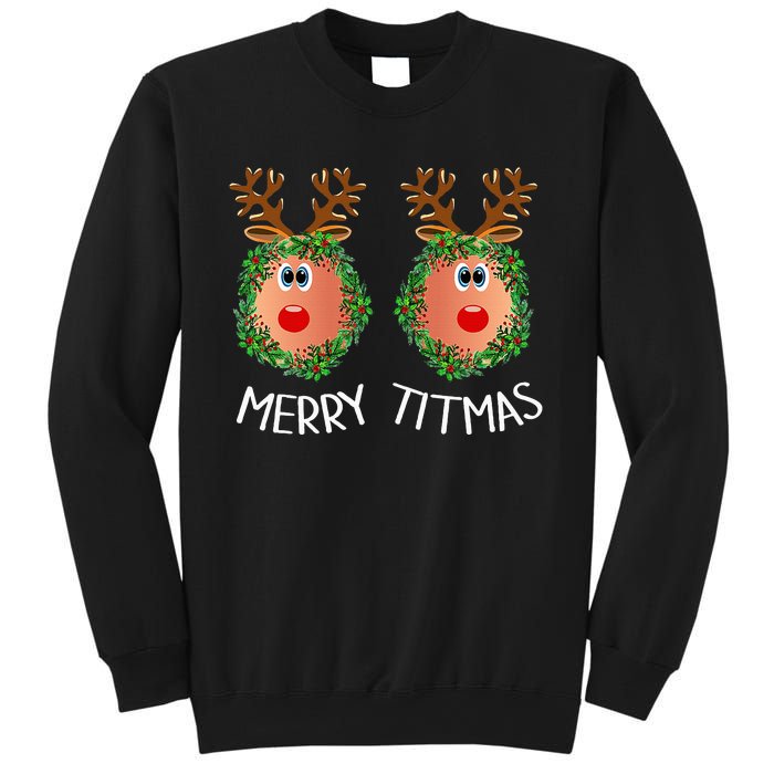 Merry Titmas Naughty Christmas Sweater Reindeer Boobs Ugly Sweatshirt