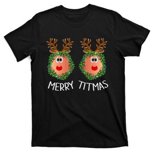 Merry Titmas Naughty Christmas Sweater Reindeer Boobs Ugly T-Shirt