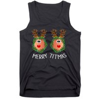 Merry Titmas Naughty Christmas Sweater Reindeer Boobs Ugly Tank Top