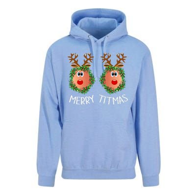 Merry Titmas Naughty Christmas Sweater Reindeer Boobs Ugly Unisex Surf Hoodie