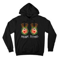 Merry Titmas Naughty Christmas Sweater Reindeer Boobs Ugly Hoodie