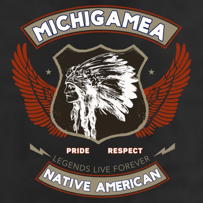 Michigamea Tribe Native American Indian Pride Respect Gift 7 Panel Mesh Trucker Snapback Hat