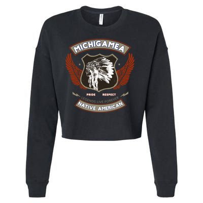 Michigamea Tribe Native American Indian Pride Respect Gift Cropped Pullover Crew
