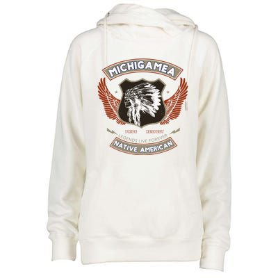 Michigamea Tribe Native American Indian Pride Respect Gift Womens Funnel Neck Pullover Hood