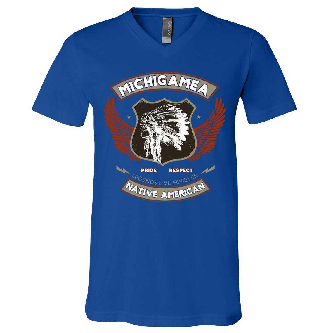 Michigamea Tribe Native American Indian Pride Respect Gift V-Neck T-Shirt