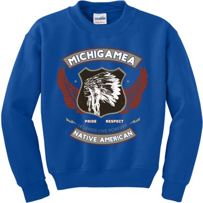 Michigamea Tribe Native American Indian Pride Respect Gift Kids Sweatshirt