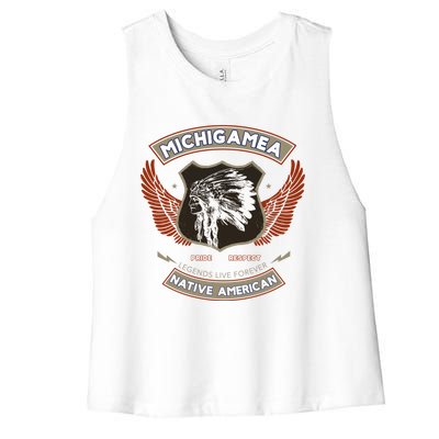 Michigamea Tribe Native American Indian Pride Respect Gift Women's Racerback Cropped Tank