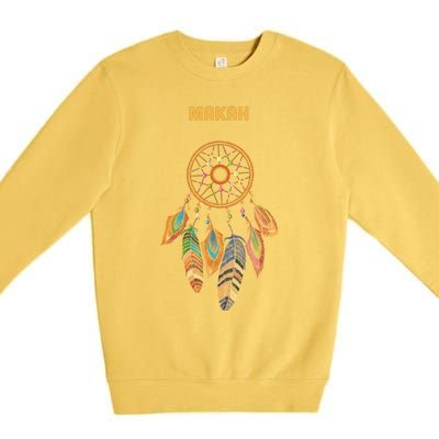 Makah Tribe Native American Indian Pride Vintage Dream Catch Gift Premium Crewneck Sweatshirt