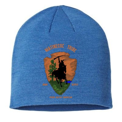 Matinecoc Tribe Native American Indian Pride Vintage Retro Gift Sustainable Beanie